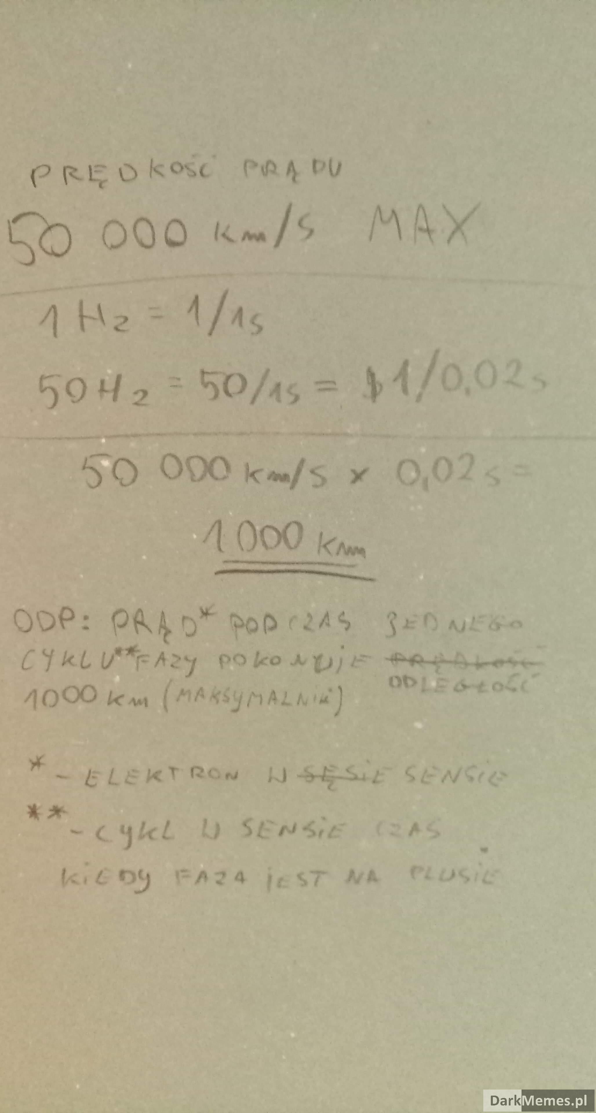 Jaki odcinek pokonuje prąd w te i nazad