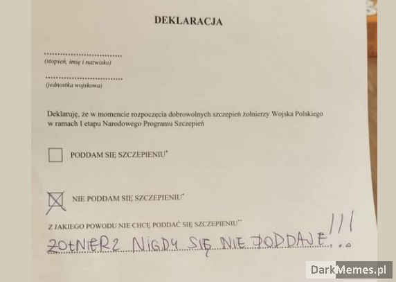 Deklaracja żołnierza 